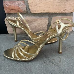 Gold Strappy Vintage Heels